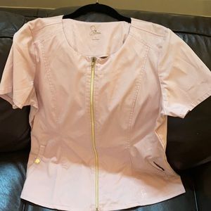 Jaanuu Dusty pink zipper scrub set